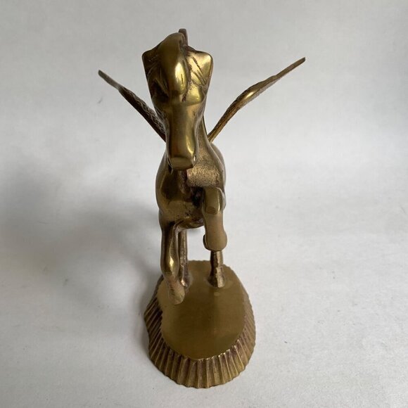 Vintage Brass Pegasus Horse On Stand 7" - Picture 4 of 6